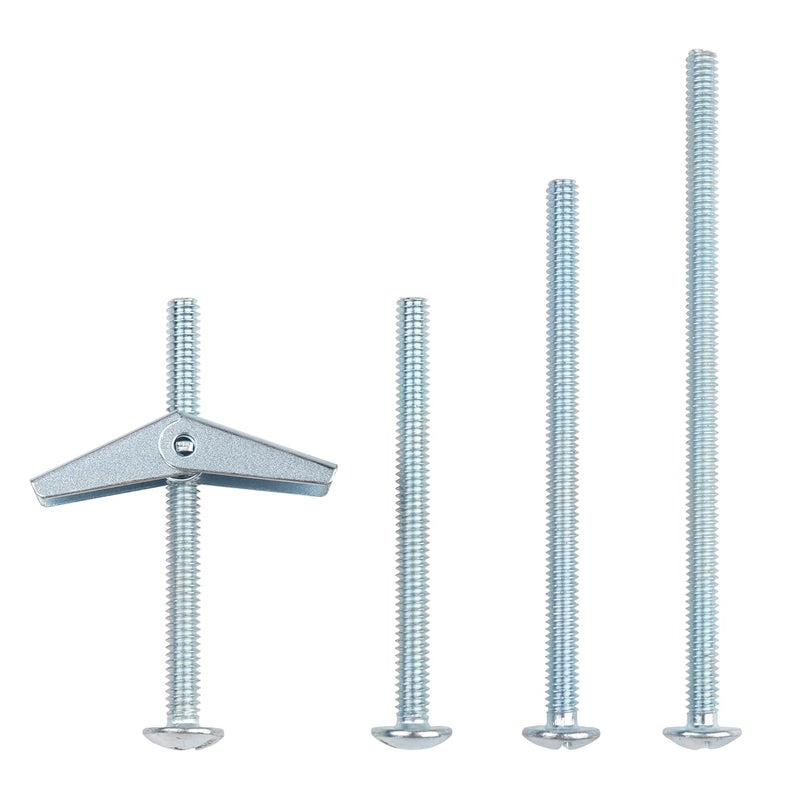 HASWARE Toggle Bolt Zinc Plated Steel and Wing Nut for Hanging Heavy Items on Drywall 1/4 Multi (8 Pack) - Image 1